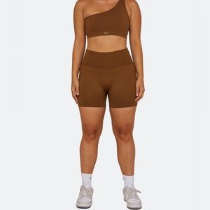 SET Active Sculptflex Biker Shorts - Little Havana Brown, Size M